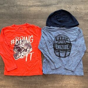 Children's Place BUNDLE (2) Boy's Small 5/6 Football Graphic Long Sleeves